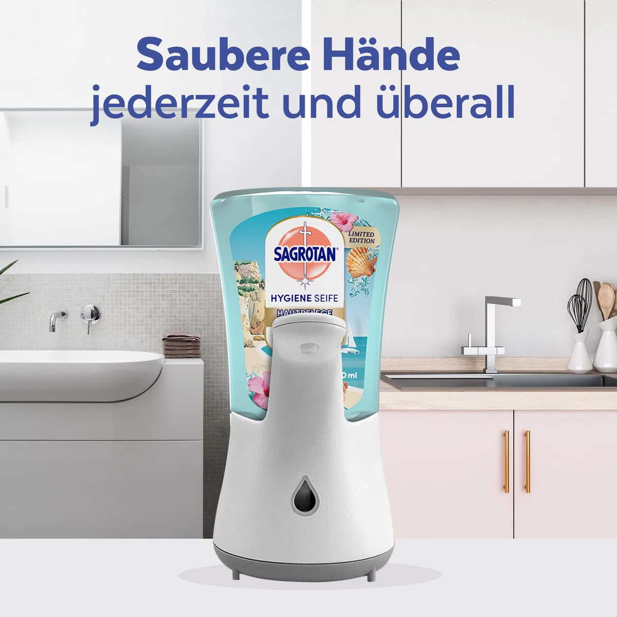 Sagrotan No-Touch Nachfüller Sardinia Dreams Limited Edition – Für den automatischen Seifenspender – 5x250ml