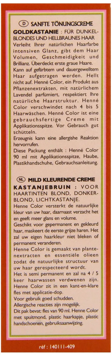 Henné Color Goldenbrown (Goldkastanie) Henna-Tönungscreme
