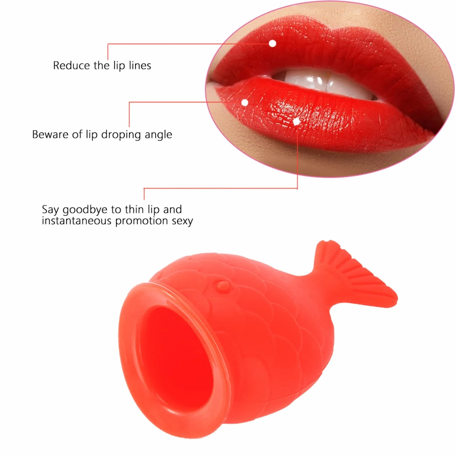 Volle Lippen, Tragbarer Niedlicher Lippenfüller aus Silikon in Fischform, Lippenvergrößerer, Lippenverbesserungsgerät, Schönheitswerkzeug für Frauen und die Meisten Menschen