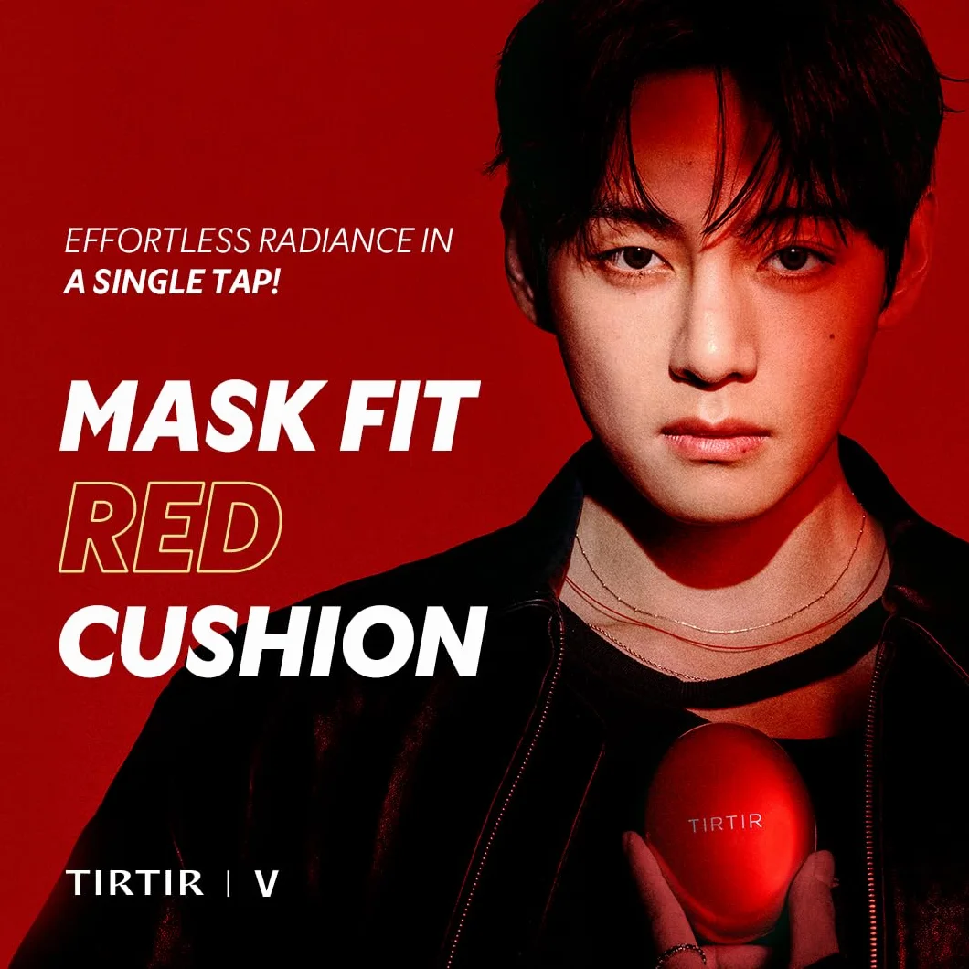 TIRTIR Mask Fit Red Cushion Foundation | Volle Deckkraft, Leicht & Hautnah, Satin Glow Finish | Koreanisches Cushion Make-up, Tattoo-Abdeckung, Aufbauend (0,63 Fl Oz), 21N Ivory
