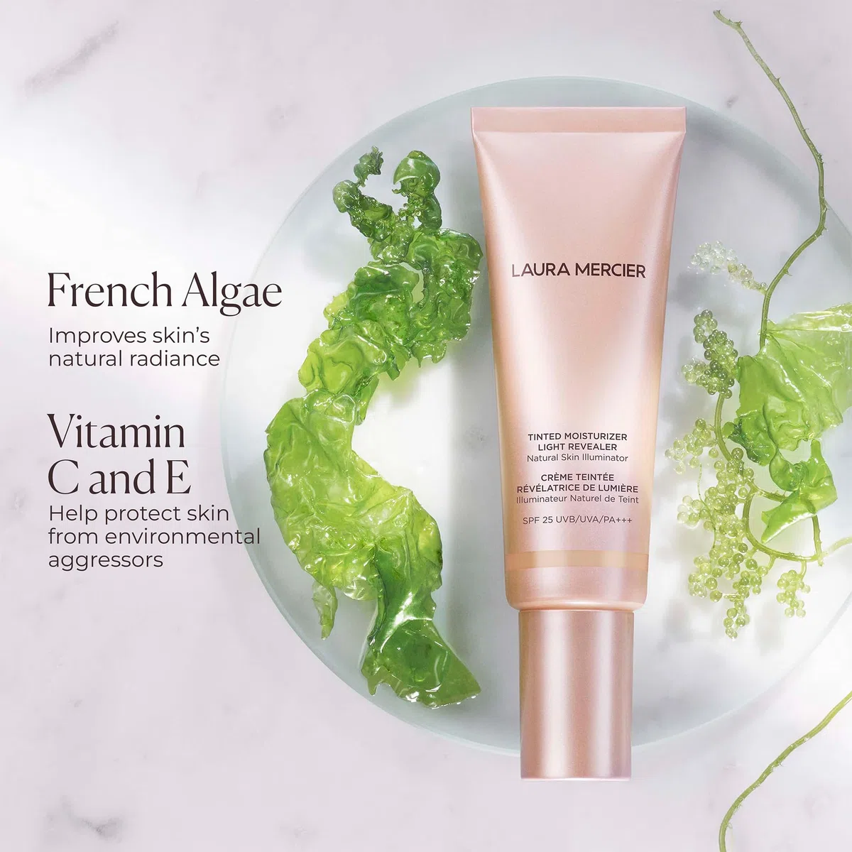 Laura Mercier Tinted Moisturiser Light Revealer - Natürlicher Haut-Illuminator mit LSF 25: Ganztägige Feuchtigkeit, ultra-transparente Deckkraft, leuchtendes & strahlendes Finish, Hauttönung