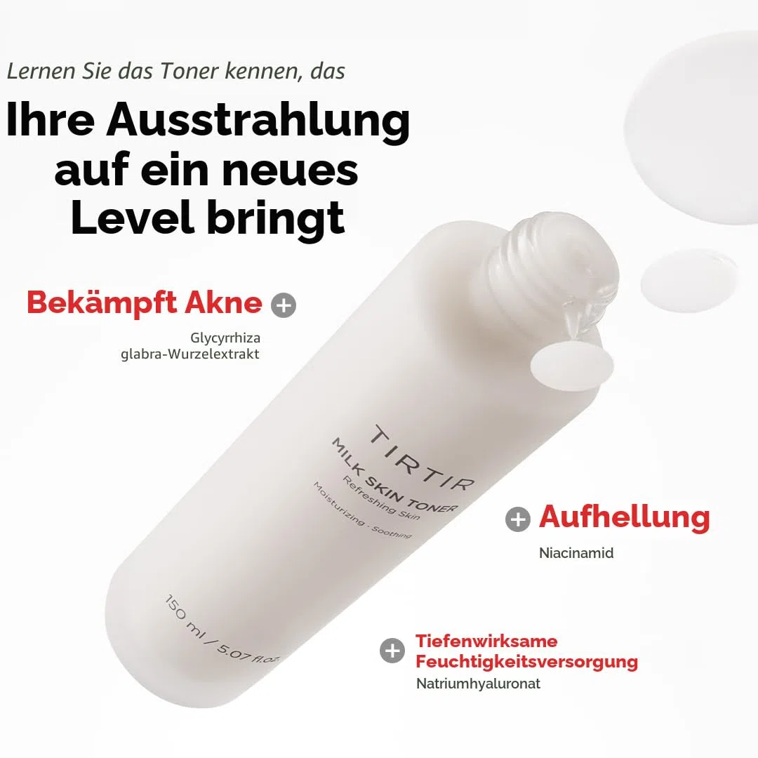 TIRTIR Milk Skin Rice Toner - Deep Moisturizing, Hydrating and Refreshing for face, Niacinamide, Ceramide, Rice Bran Extract, Nature-Oriented Ingredients, Korean Skin Care, Vegan (150ml, Original)