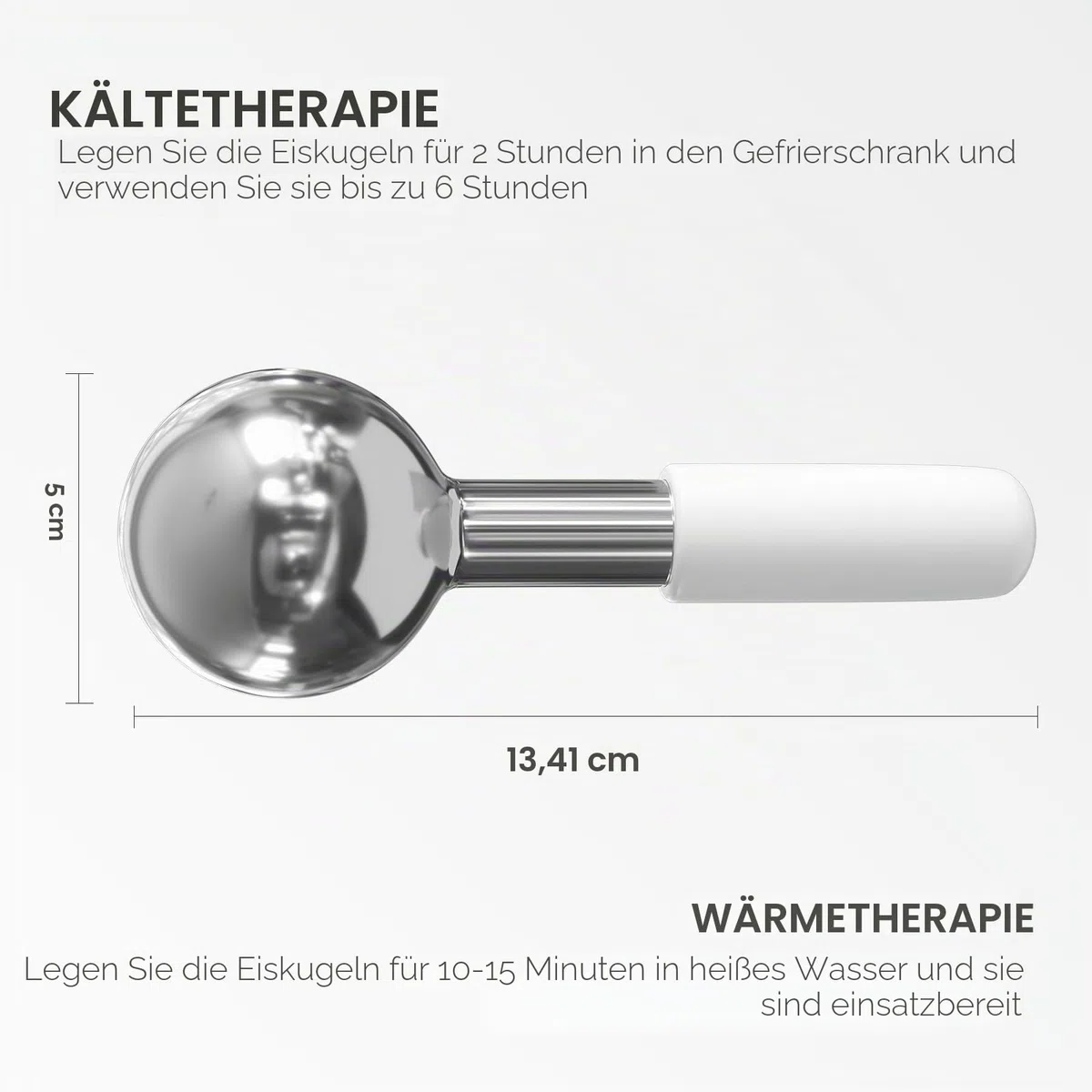 Edelstahl Ice Globes, Kryo-Stick-Eis-Globen für Gesicht, Augen- und Nackenmassage, Gesichtsmassager Kühlkugel zur Hautstraffung, Reduzierung von Schwellungen und dunklen Augenringen, Anti-Aging