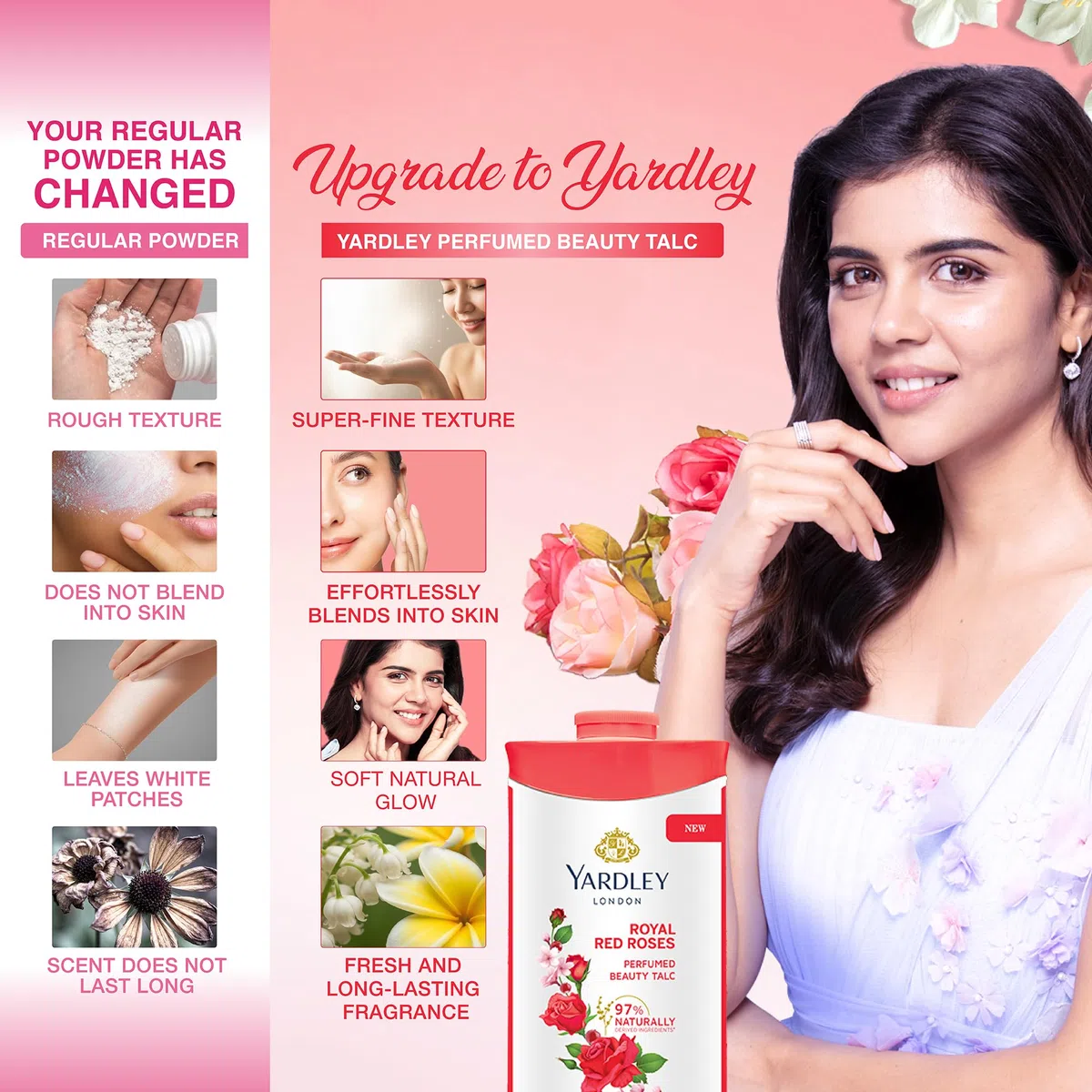Yardley Red Rose Parfümierter Talk 250 g