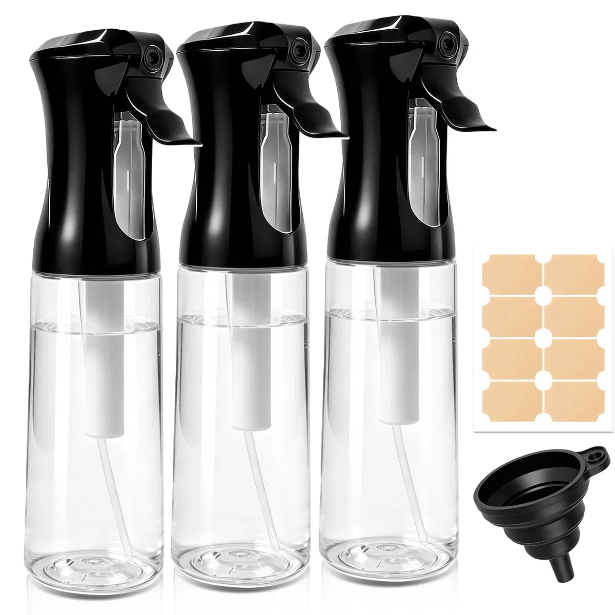 3 Pack 300ml Sprühflasche, Ultrafeiner Nebel Spray Bottle, Sprühflaschen für Reinigung, Pflanzen, ätherische Öle, Haarpflege, nachfüllbare leere Sprühflasche mit justierbarer Düse für Spritz