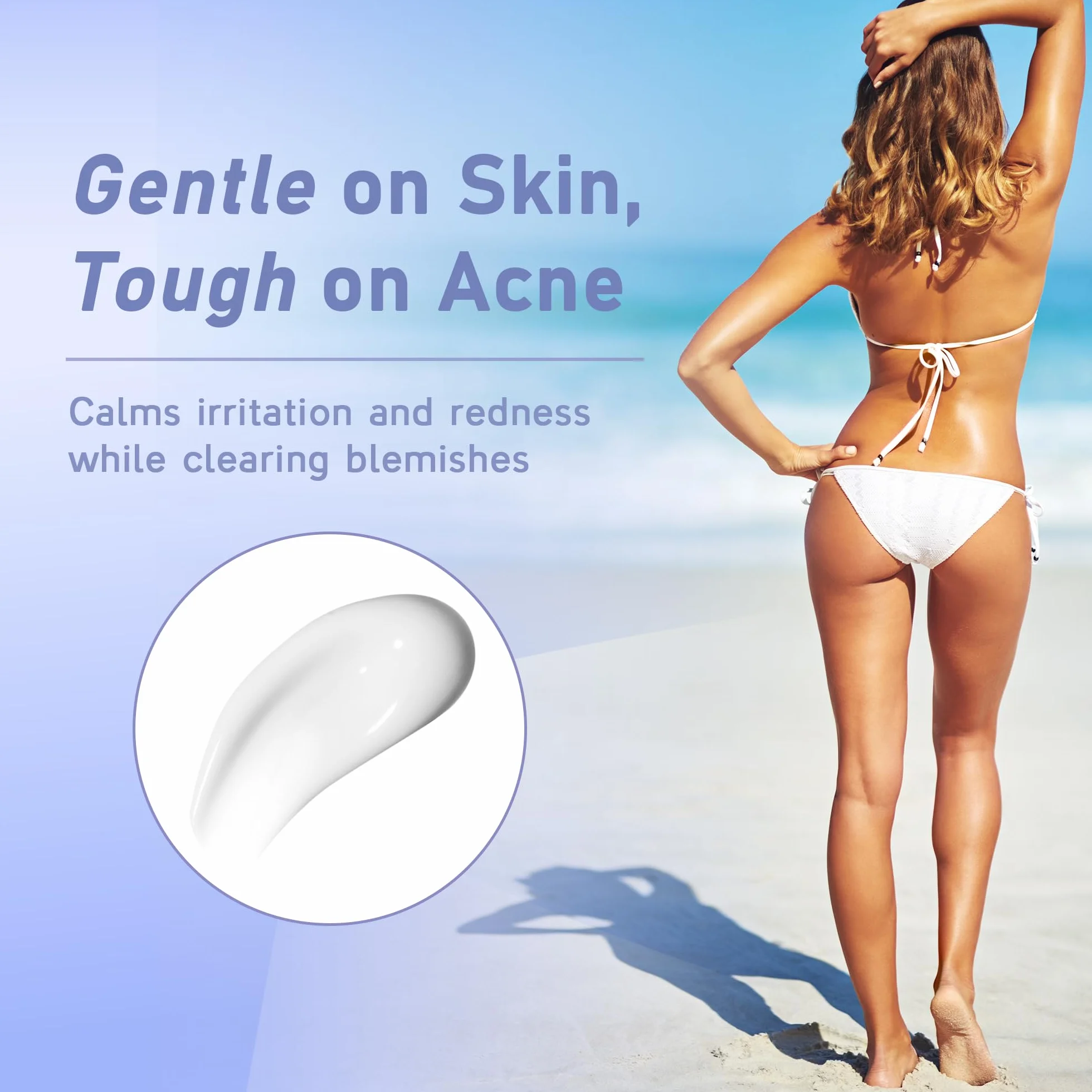 Tobcharm Butt Akne Clearing Behandlung, maximale Stärke Körpercreme für Rücken, Gesäß, Oberschenkel & Brust Akne Entfernung, Hautklärende Lotion für Männer & Frauen, Schaumreiniger für Bacne