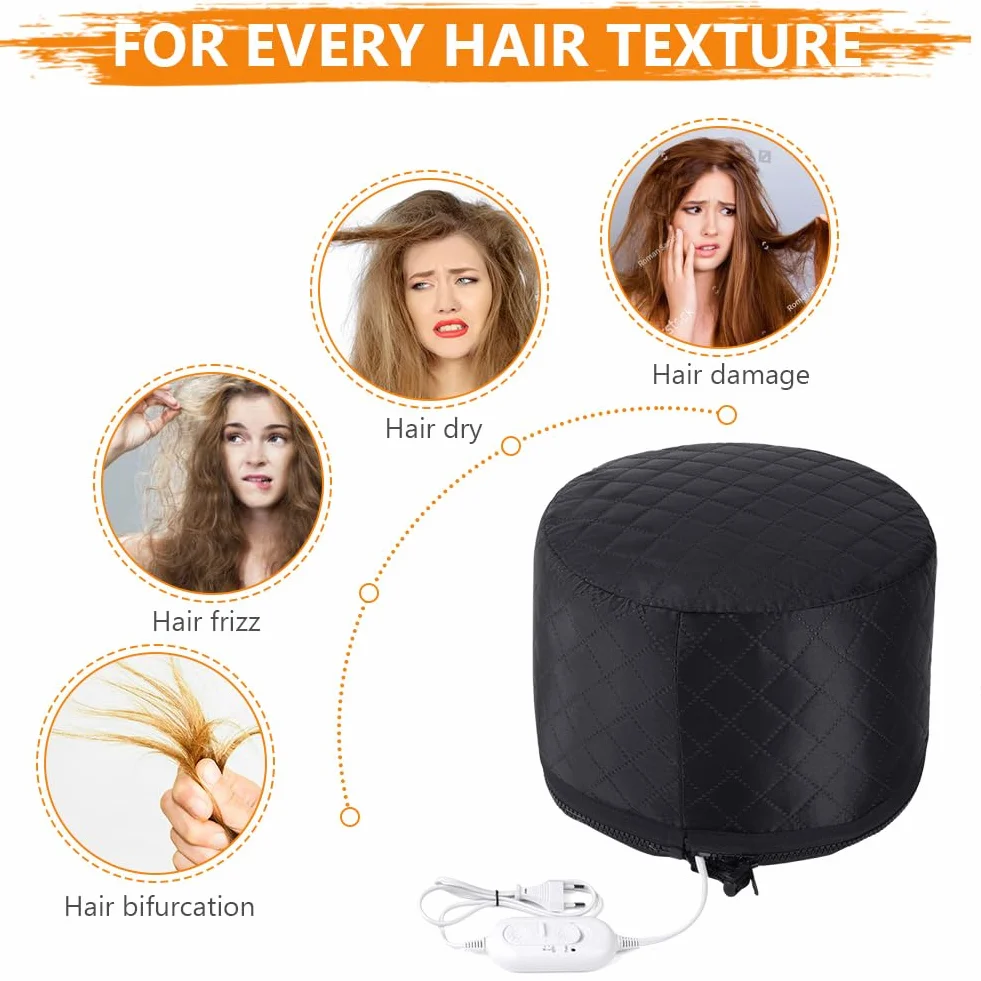 LOPHE Hair Steamer, Heizhaube für Haare Dampf Pflege, Beheizbare Haarheizkappen Haarpflege für Tiefenpflegemittel, Wärmebehandlung Heizkappe für Nährende heiße Kopfpflegemütze Haarthermie Kappe