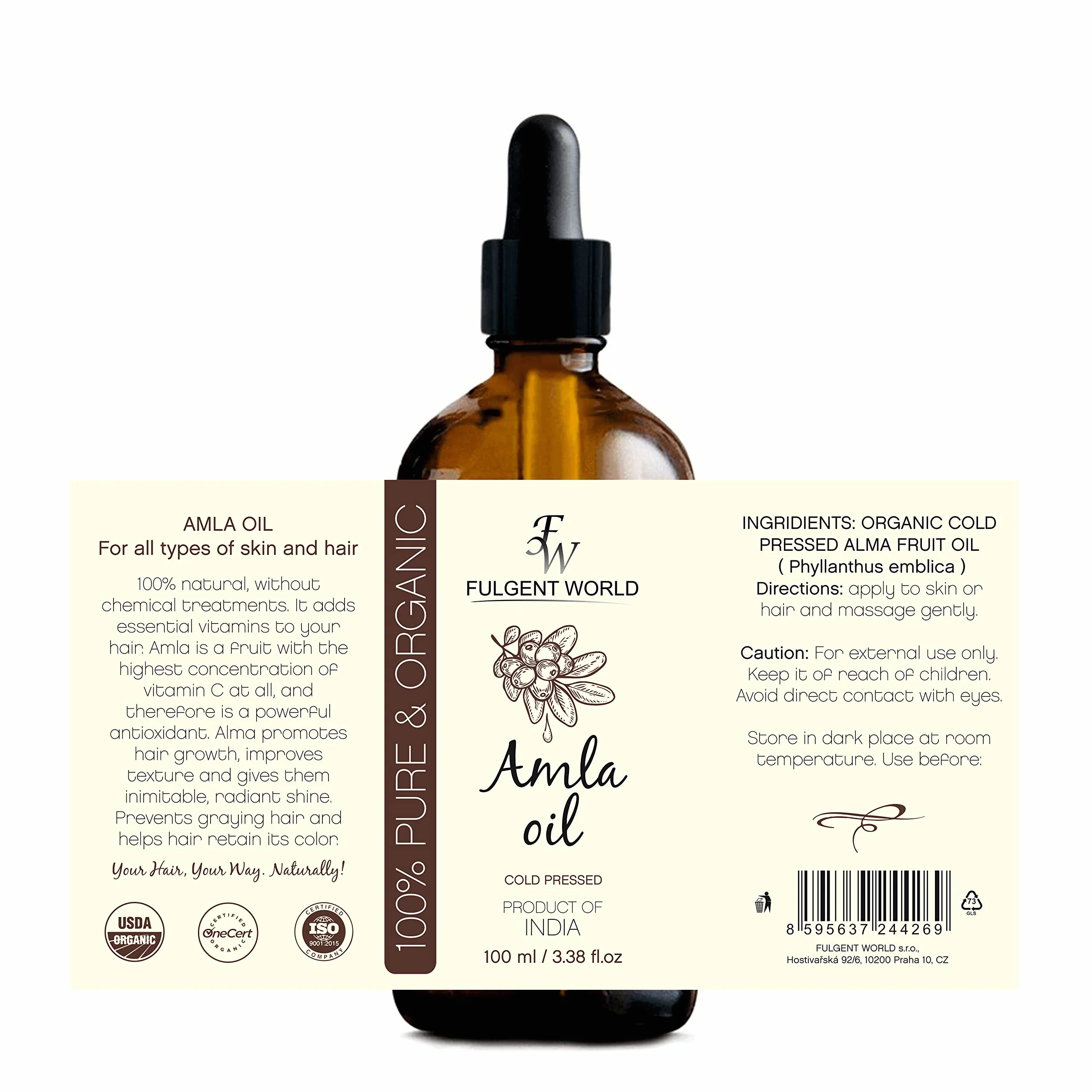 Amla-Öl 100% rein biologisch für Haar 100ml