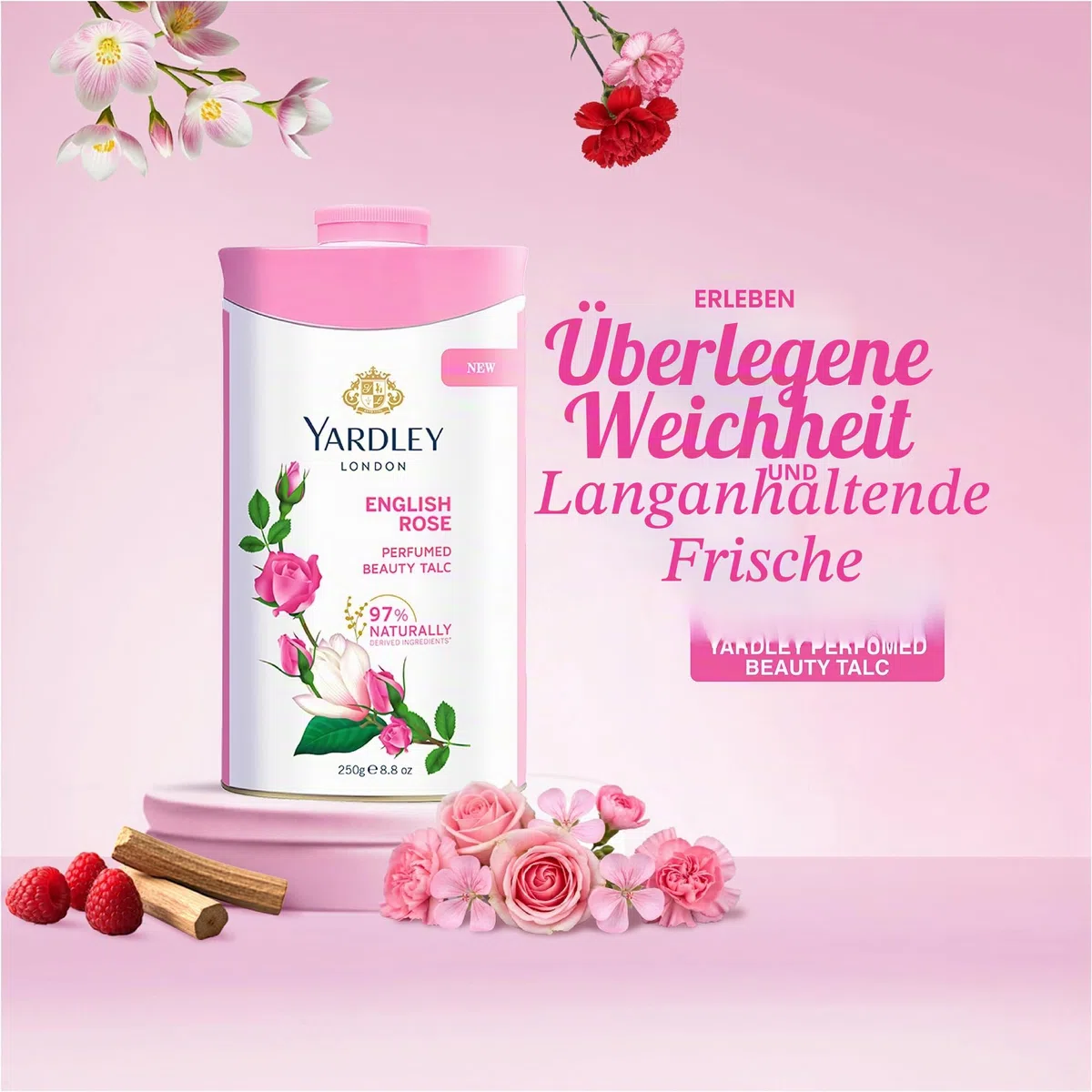Yardley English Rose Perfumed Talc - 250 g
