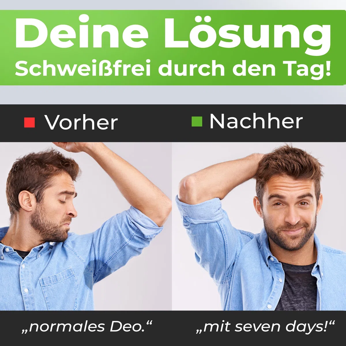 seven days Antitranspirant 50ml, Roll On gegen Schweiß [Langzeitschutz - Bis 7 Tage] Antitranspirant starkes schwitzen, Anti Transpirant Herren & Damen Deo, Mittel gegen Schwitzen, Deoroller
