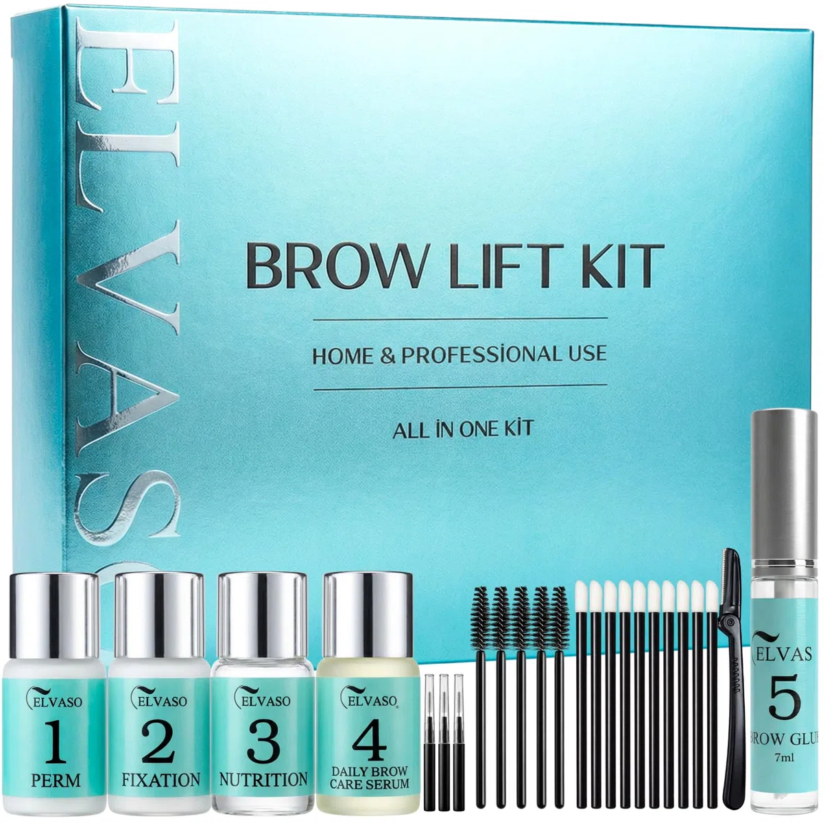 Augenbrauen Lifting Set, DIY Brow Lifting Set für Zuhause, Sofortiger Salon-Effekt für Vollere, Dichtere 3D-Augenbrauen, Einfach in der Anwendung & Lang Anhaltendes Ergebnis, Eyebrow Lamination