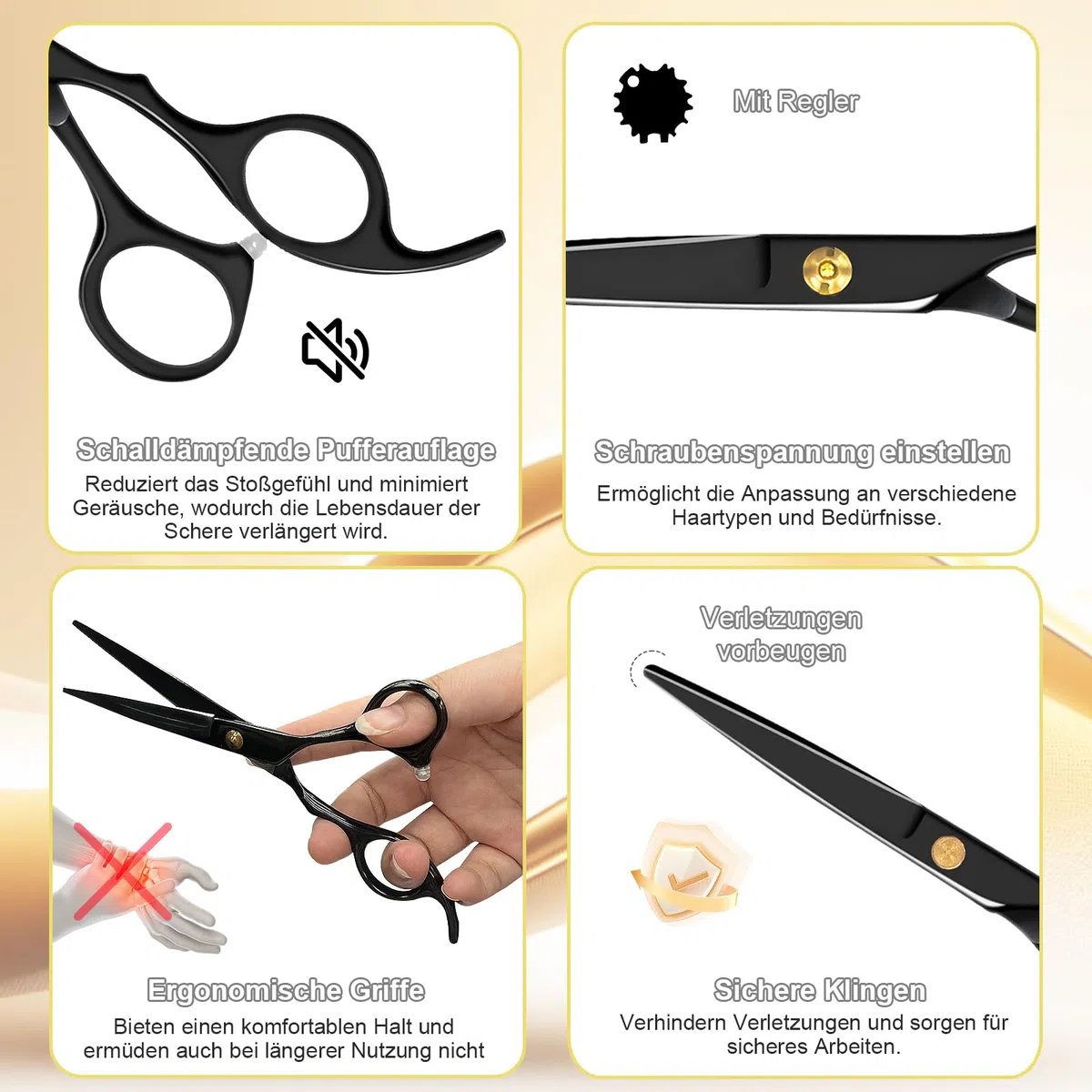 SURFOU Friseurscheren Set 6,7 Zoll,Haarschere & Effilierschere aus Edelstahl,Haarschneideset mit Kamm Profi,Mit verstellbarer Spannung,Für Herren/Damen/kinder/Haustiere & Friseur