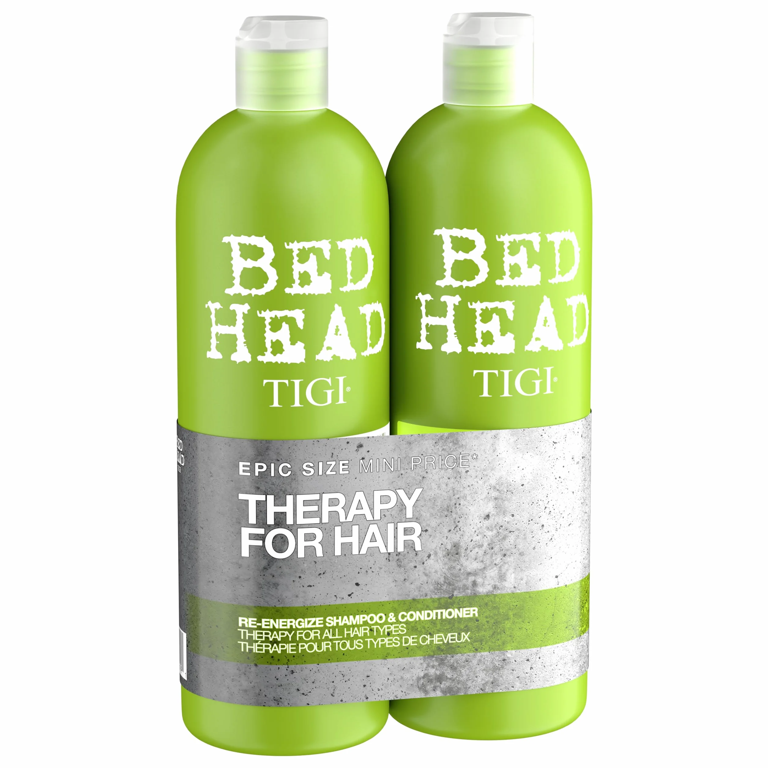 Bed Head by TIGI | Re-Energise Shampoo und Conditioner Set | Professionelle Haarpflege, tief reinigend und pflegend | Für alle Haartypen | 2 x 750 ml