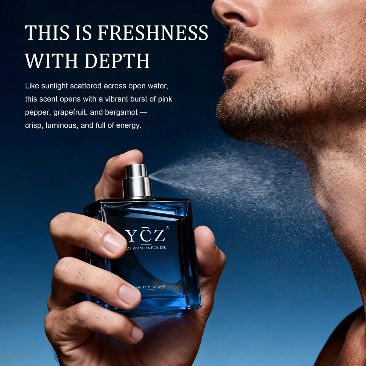 Ycz Charm Marine – Eau de Parfum für Herren 1.7oz – Langanhaltender Parfüm Herren Duft mit orientalisch holziger, ideal für besondere Anlässe und somit das perfekte Geschenk für den Gentleman