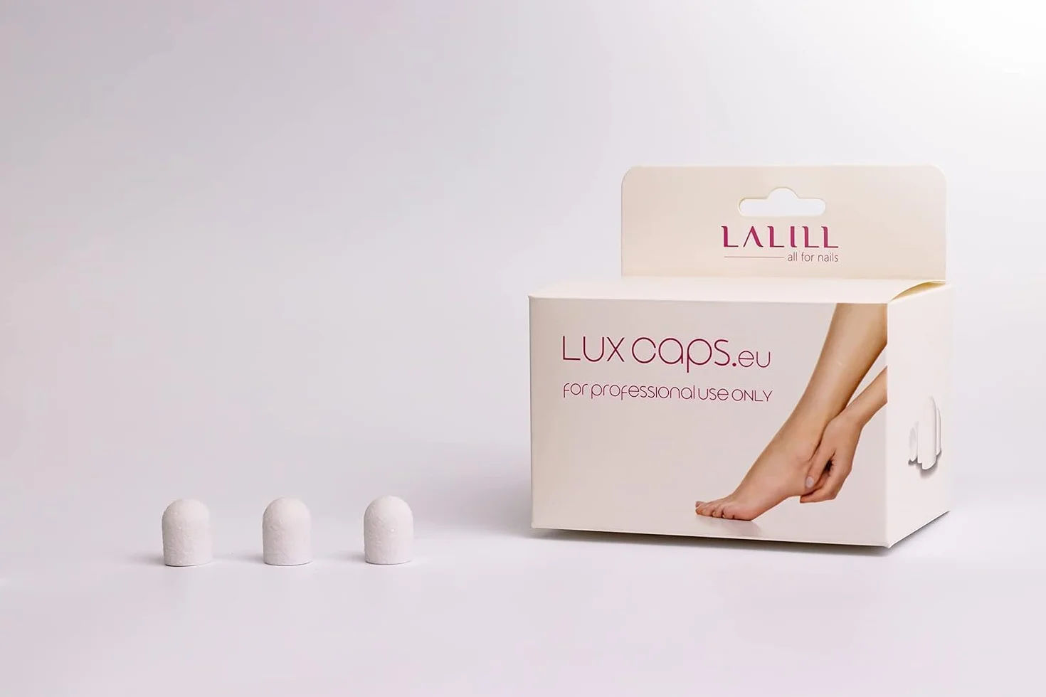 LALILL Schleifkappen LUX 50 Stück – weiße Fräskappen für Nagelfräser – Maniküre, Pediküre & Podologie – Aufsätze für Fußpflege, Hornhautentfernung, Nagelmodellage, 13mm 80er Körnung