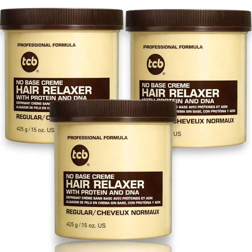 3x Relaxer/Glättungscreme TCB No Base Creme Hair Relaxer REGULAR - NORMAL 425g (Insgesamt - 1275g)