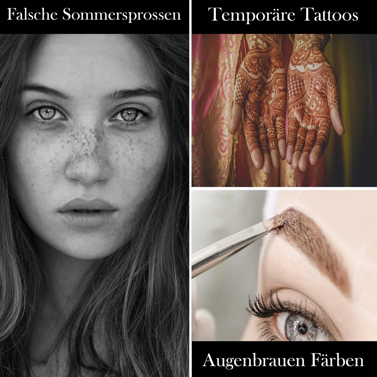 Naturic 6x Henna Tattoo, Temporäre Tattoo 11x Henna Tattoo Schablone, Temporäre Mehndi Tattoos, Natürliche Kegel, Tattoo sticker, Temporäre Tätowierung Rotbraun, Cherry Rot, Schwarz