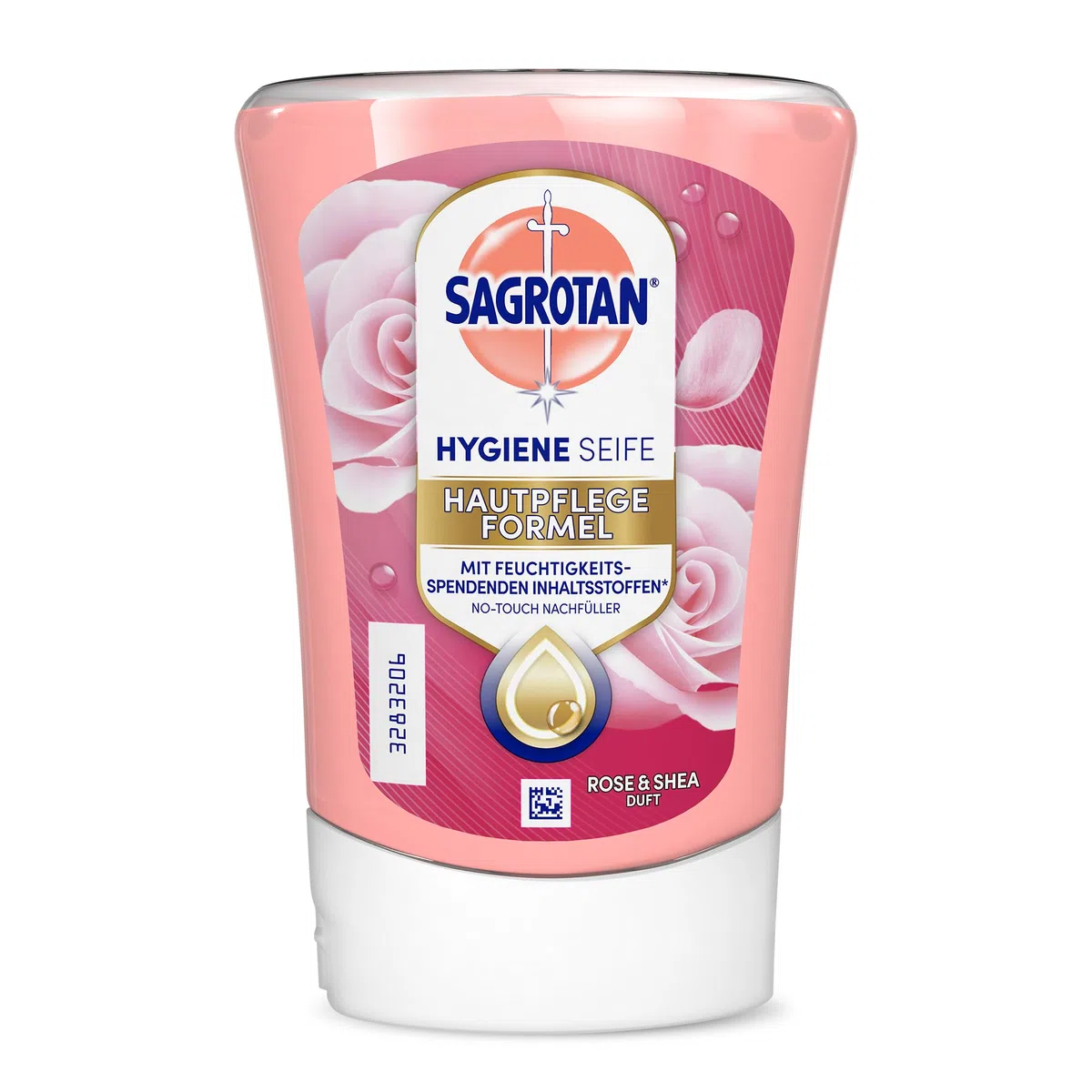 Sagrotan No-Touch Nachfüller Rose und Shea – Für den automatischen Seifenspender – 5 x 250 ml Handseife