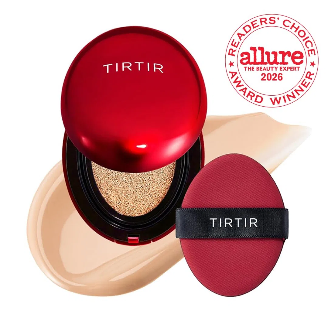TIRTIR Mask Fit Red Cushion Foundation | Volle Deckkraft, Leicht & Hautnah, Satin Glow Finish | Koreanisches Cushion Make-up, Tattoo-Abdeckung, Aufbauend (0,63 Fl Oz), 21N Ivory