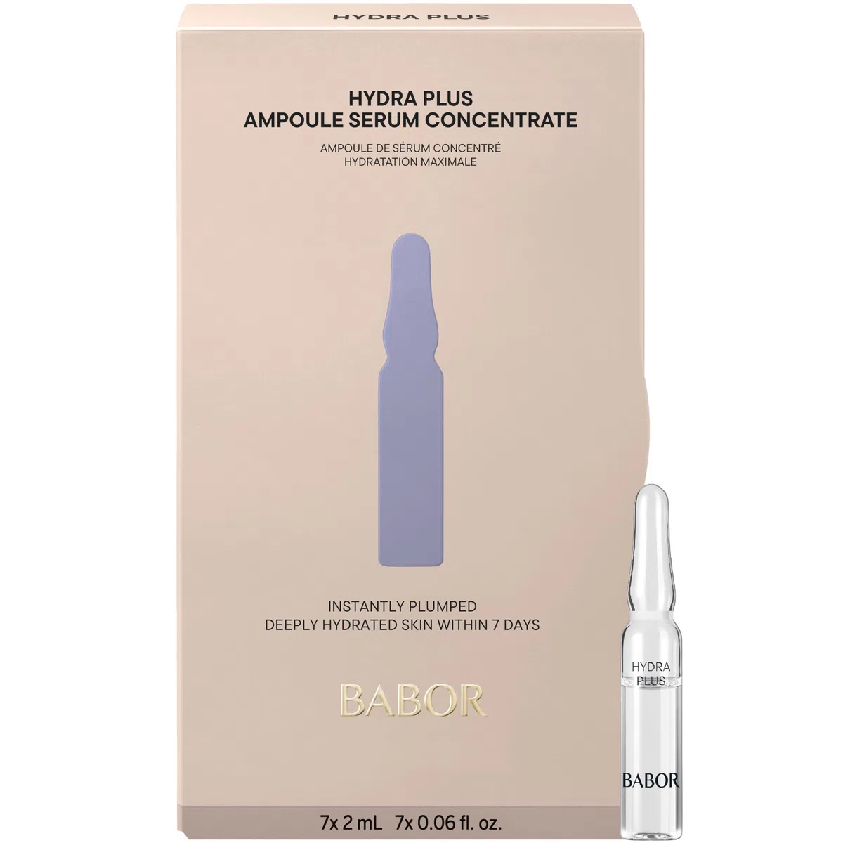BABOR Hydra Plus, Serum Ampullen für das Gesicht, Mit Hyaluronsäure für intensive Feuchtigkeit, Vegane Formel, Ampoule Concentrates, 7 x 2 ml