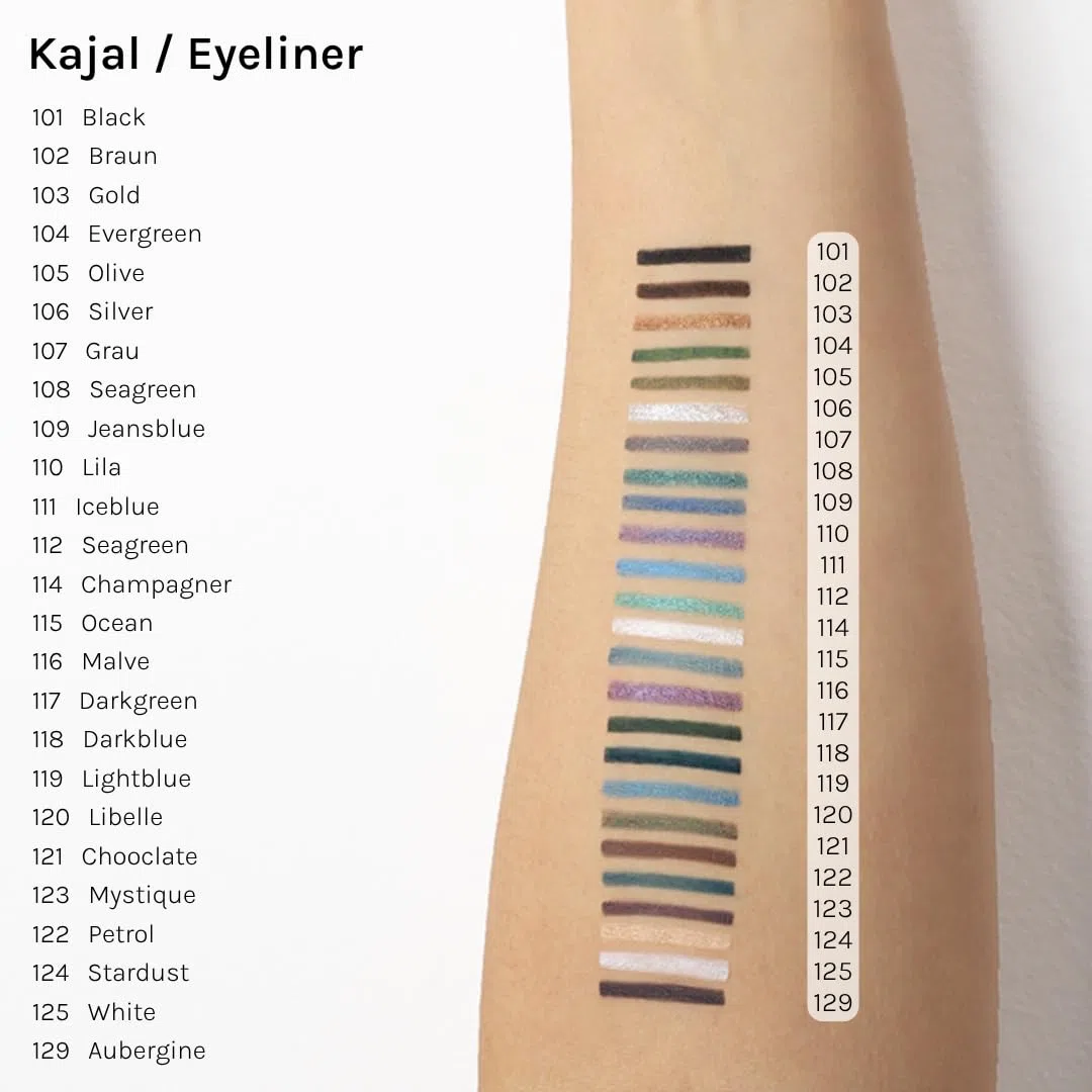 COSLINE Kajal Eyeliner Aubergine 129, Wasserfester Kajal, Dunkler neutraler Lidstrich, Nicht so "hart" wie Schwarz, Weiches Auftragen, Starke Pigmentierung, Vegan, Made in Germany