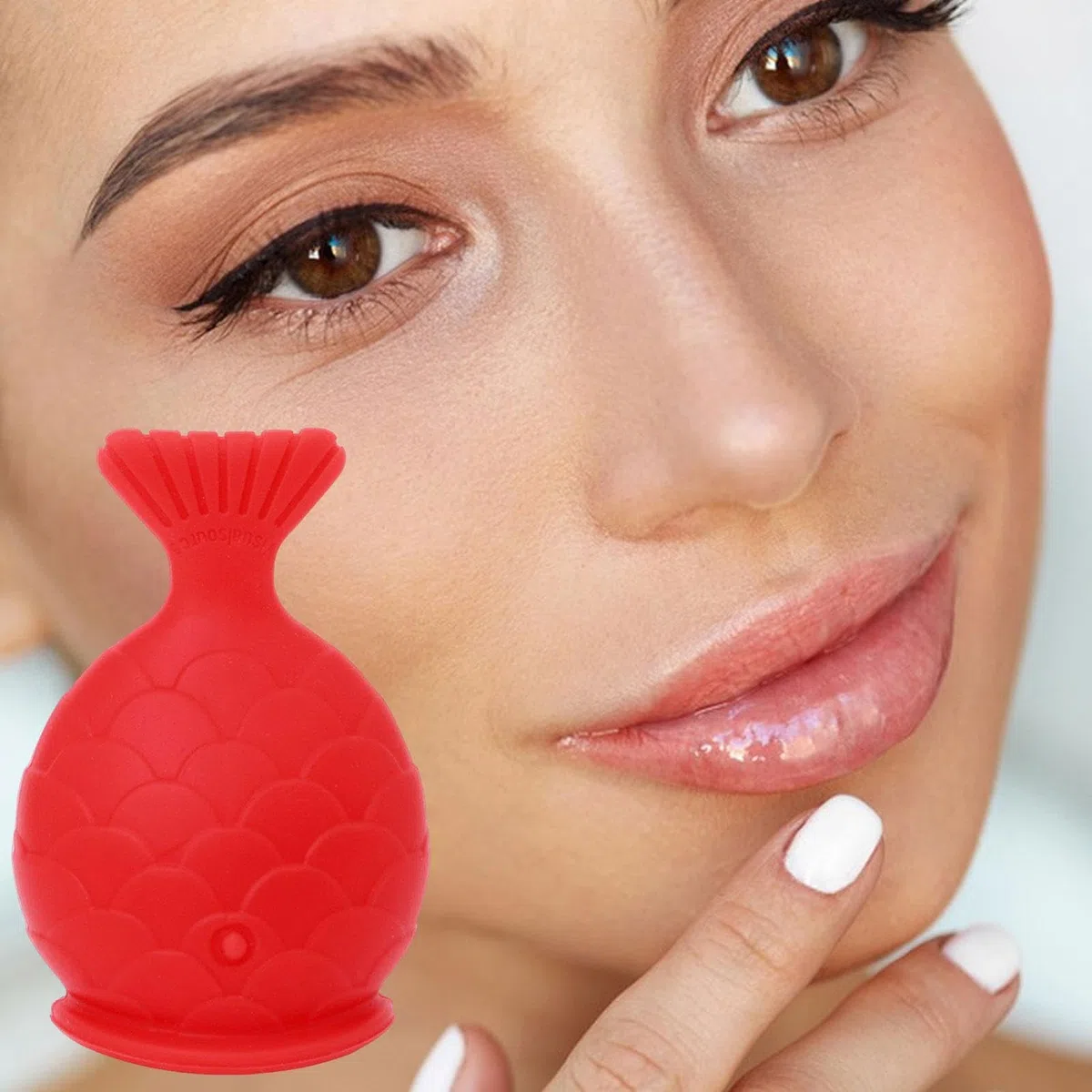 Lip Plumper Fischform-Lippenverstärker, Lippen Sauger Booster, Tragbares Handgroßes Silikoninstrument Mit Lippenpraller Lippenfüller, Lippen-Mund-Schönheit Für Den Täglichen Gebrauch Mit Sexy Lippen