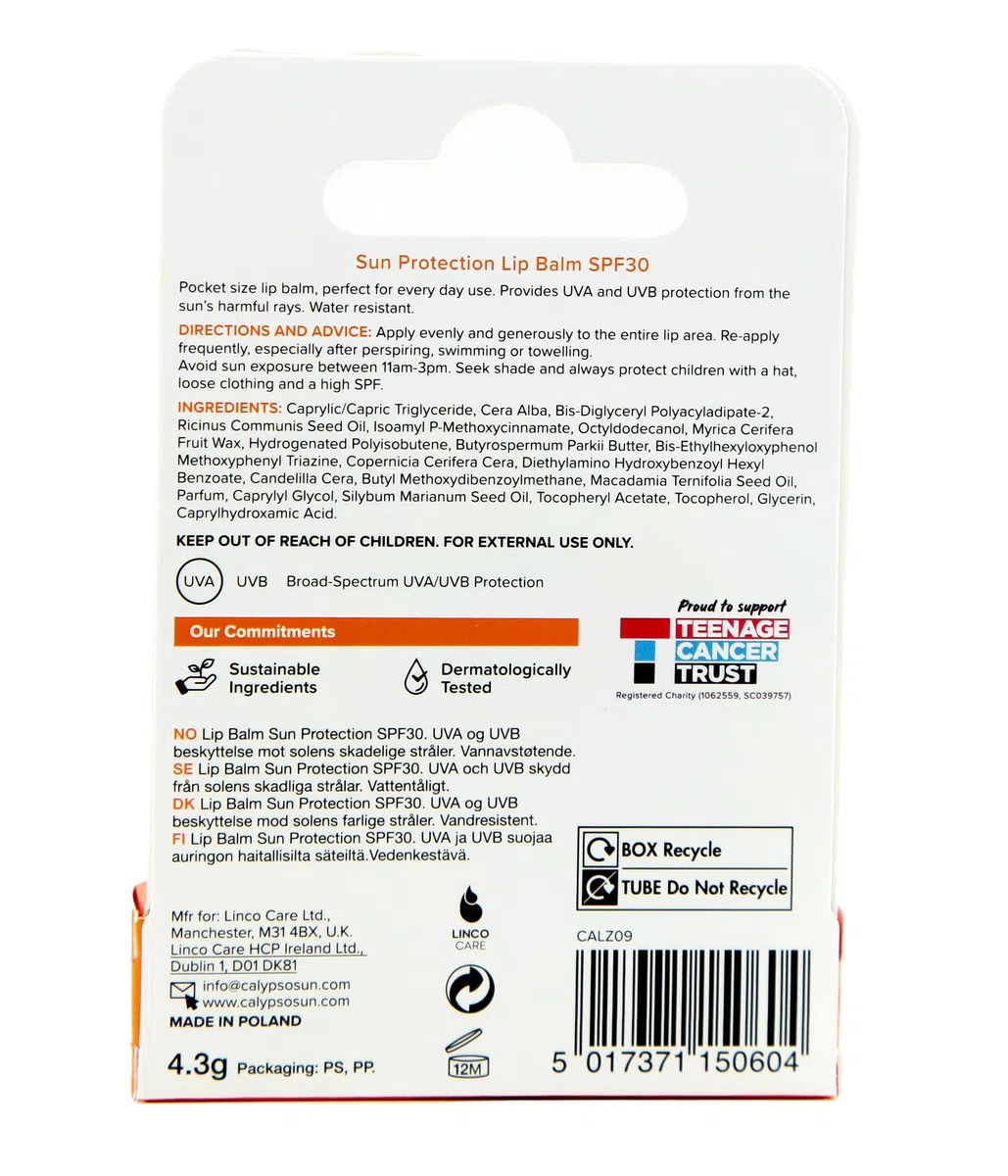 Calypso Sun Protection Lip Balm LSF30, 4,3 g