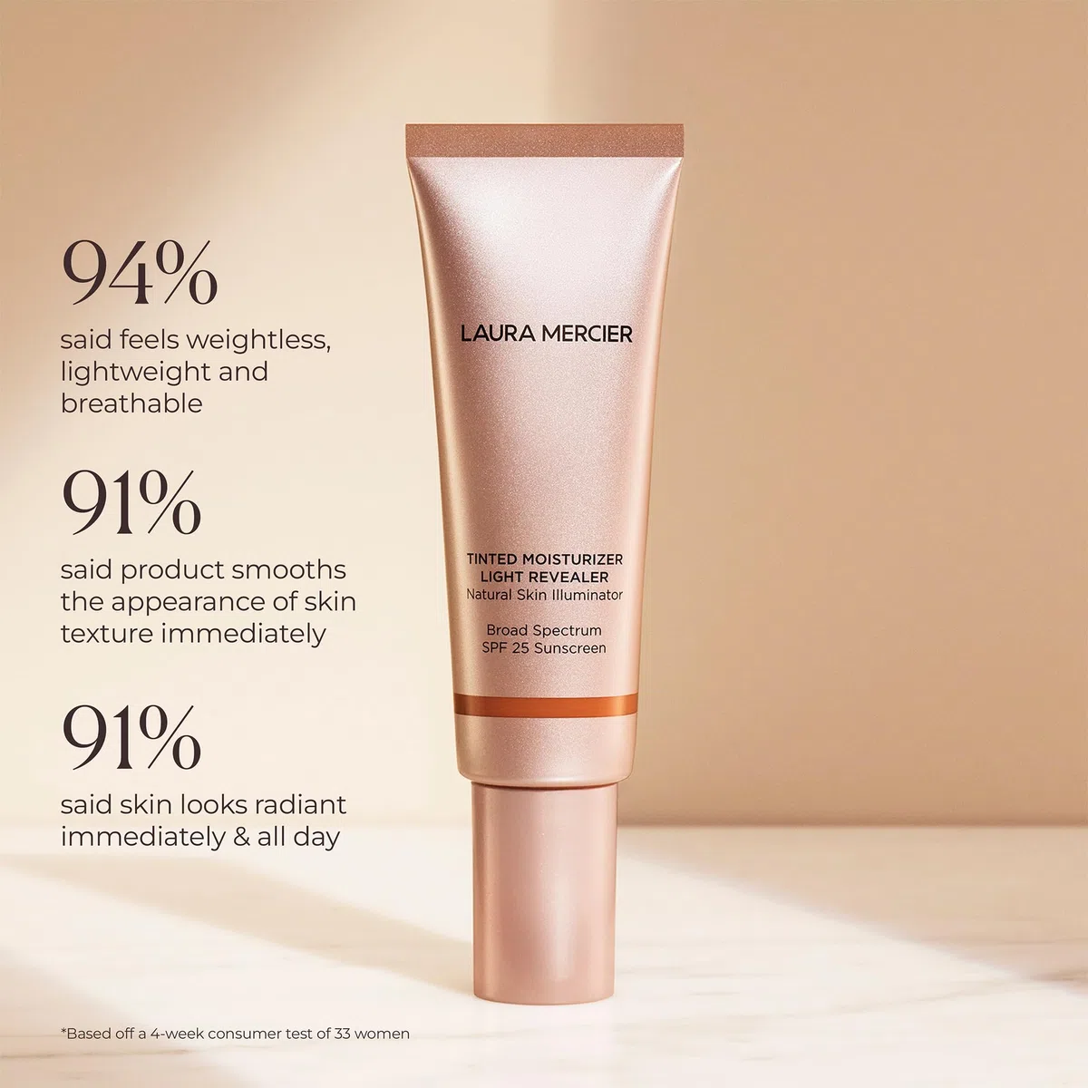 Laura Mercier Tinted Moisturiser Light Revealer - Natürlicher Haut-Illuminator mit LSF 25: Ganztägige Feuchtigkeit, ultra-transparente Deckkraft, leuchtendes & strahlendes Finish, Hauttönung