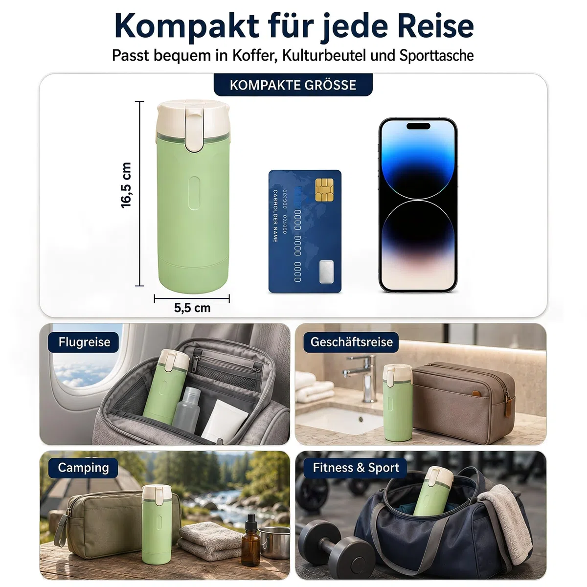 Reisespender Reiseflaschen zum Befüllen 4 in 1 – Reise Gadgets Spenderflaschen mit Druckkopf, Wiederverwendbare Toilettartikel für Reise, Klassifizierungsetiketten für Shampoo, Creme, Lotion