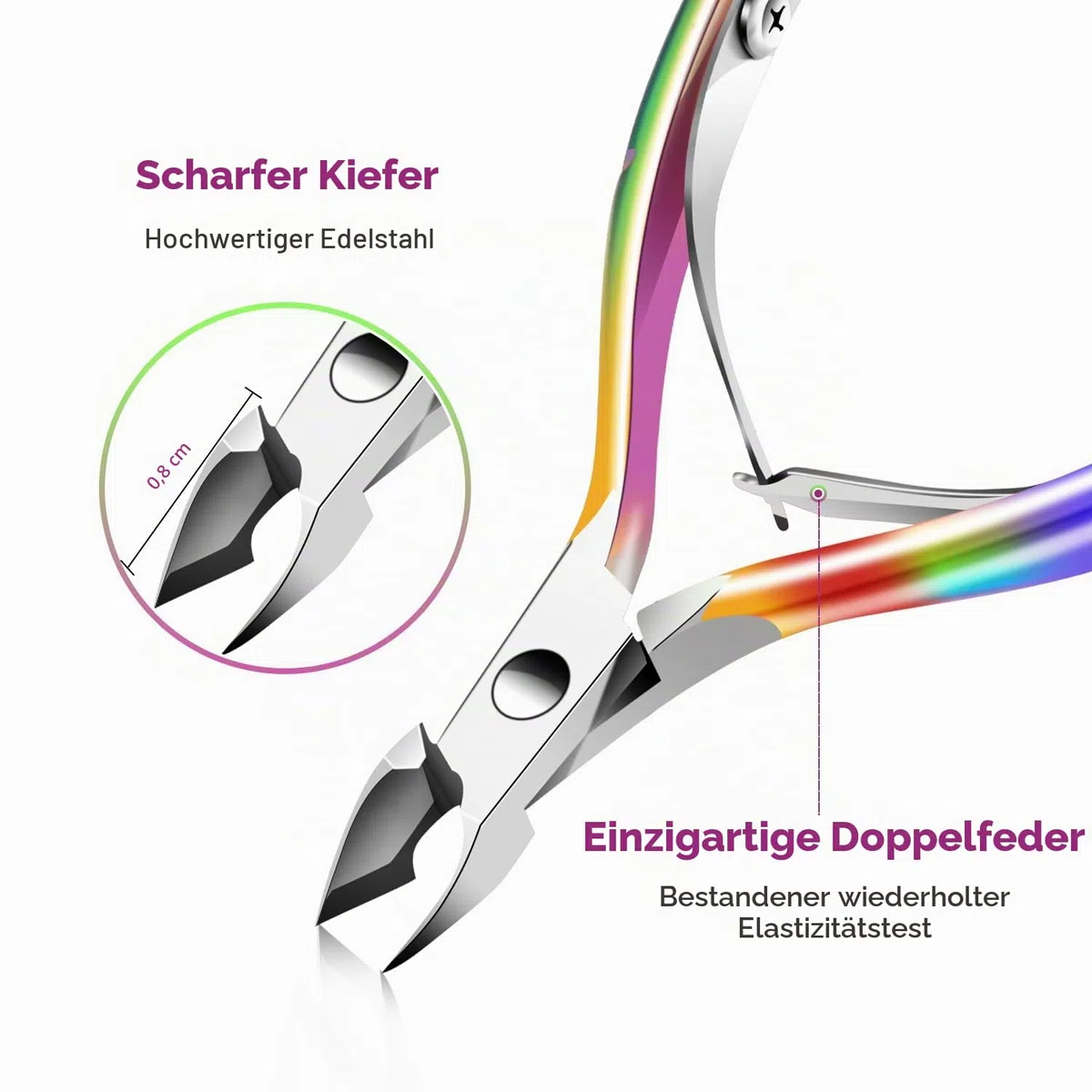 XUNXMAS 3 Pcs Nagelhautentferner mit nagelhautschieber, 5-in-1 Maniküre Set – Cuticle Remover, Hochwertiges Edelstahl Nagelhautschere, Nagelhautzange für Nagelstudio & Heimgebrauch