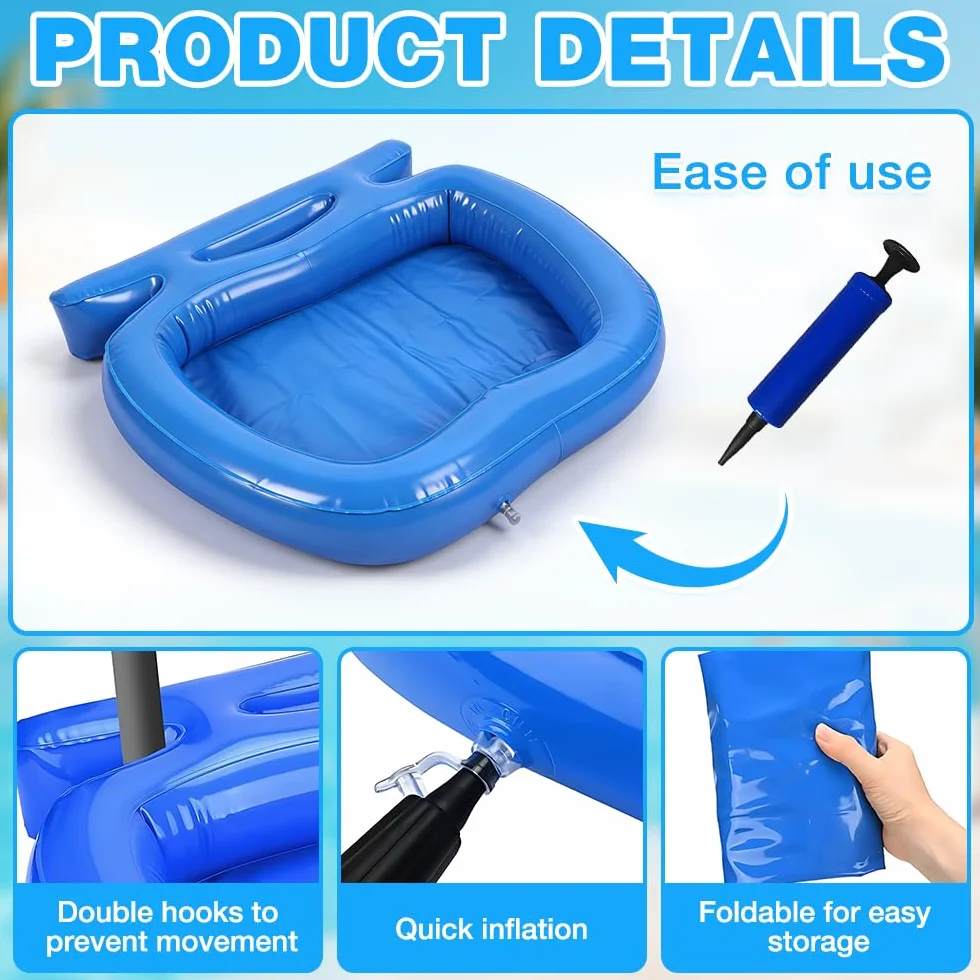 Aufblasbares Fusswanne für Pool, HOVCEH Pool Fußwanne mit Haken, Fußbad Pools für Schwimmbad Eingang, Fußbecken Pools für saubere Sohle, Kies, Grasschnittmatte