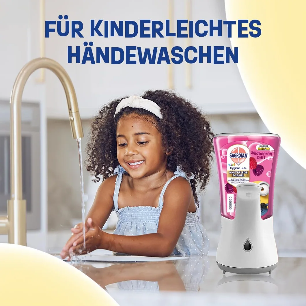 Sagrotan Kids No-Touch Nachfüller Wildbeeren – Für den automatischen Seifenspender – 5 x 250 ml Handseife