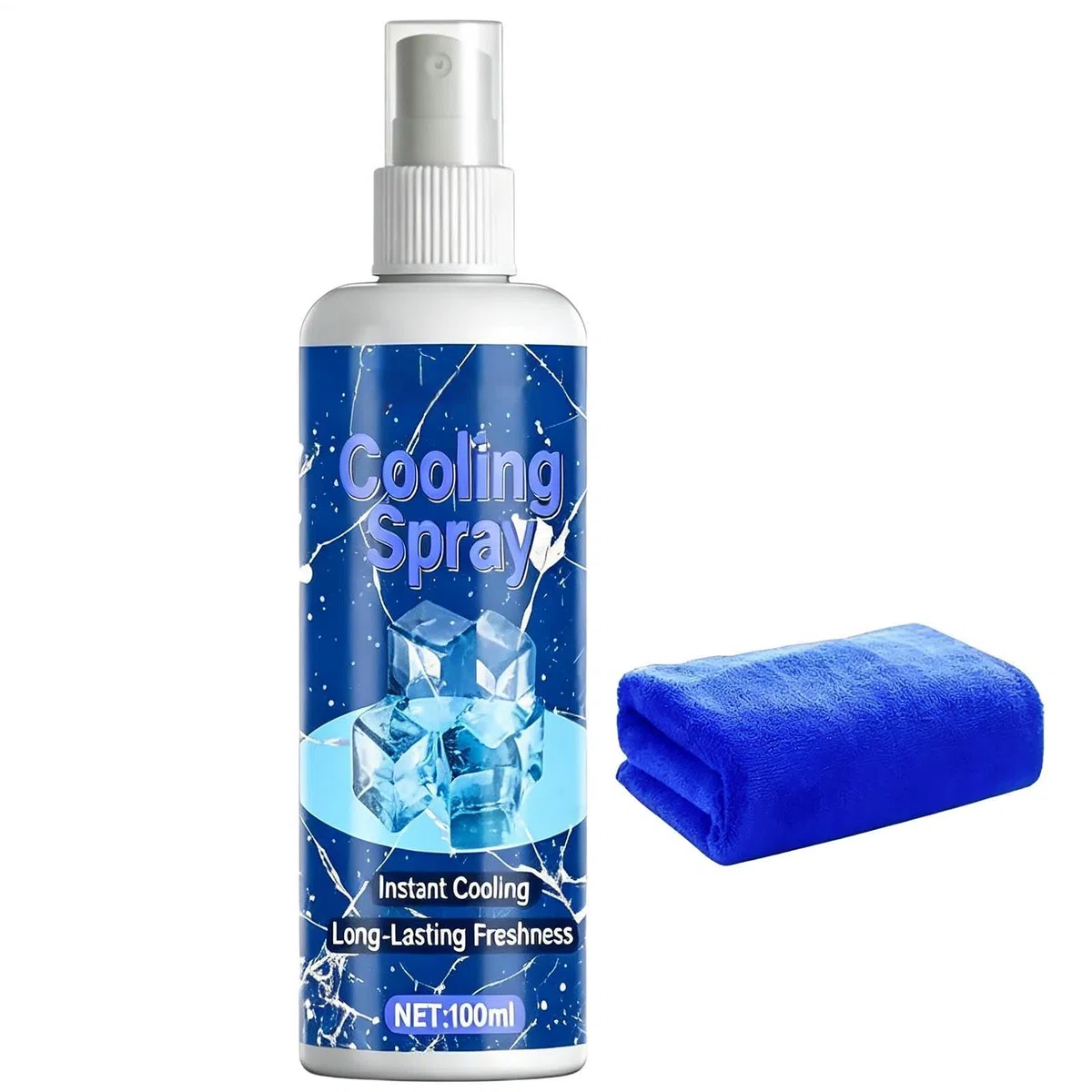 Kühlendes Körperspray | 100ml Spray Mit Sofortiger Kälte, Nicht Fettend, Erfrischend - Hautkühlspray für den Sommer - Für Outdoor, Park, Picknick, Wandern, Camping, Und Sport