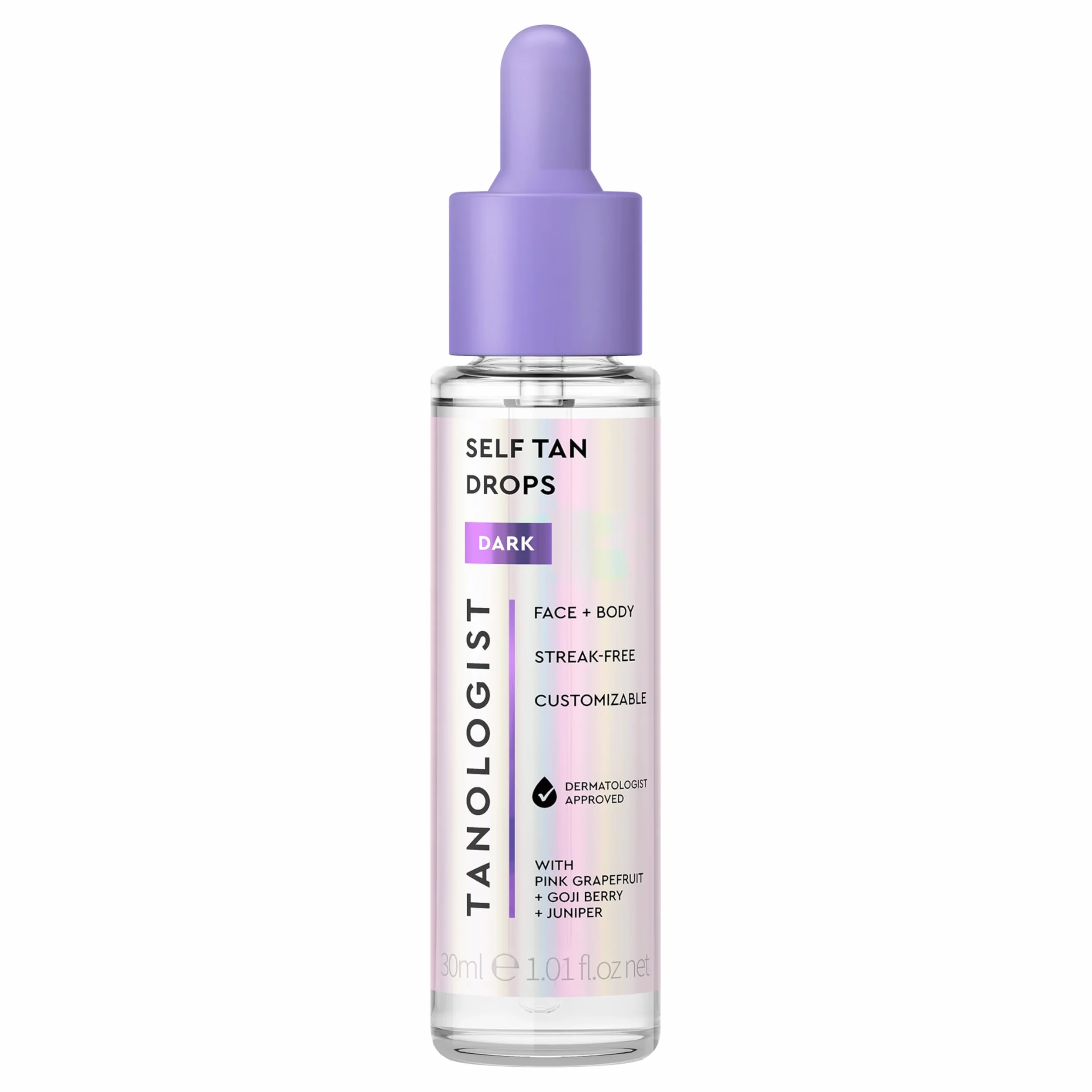 Tanologist Self-Tan Drops Dark – Selbstbräuner Tropfen für Gesicht & Körper – Mischbar mit Pflege – Anpassbare Bräune ohne Streifen – Vegan & Clean – Keine verstopften Poren